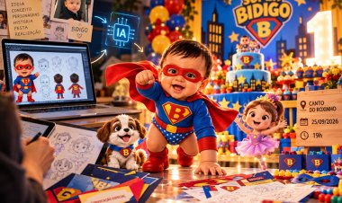 Super Bidigo: inteligência artificial transforma apelido de família em universo criativo para aniversário de 1 ano